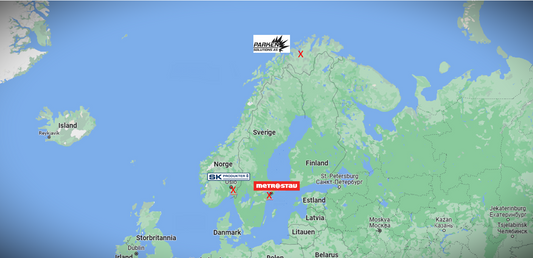 Vi dekker et stort geografisk område!