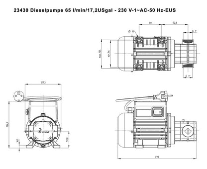 FMT Dieselpump 65 l/min 230V