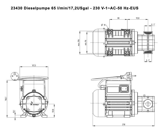 FMT Dieselpump 80 l/min 230V