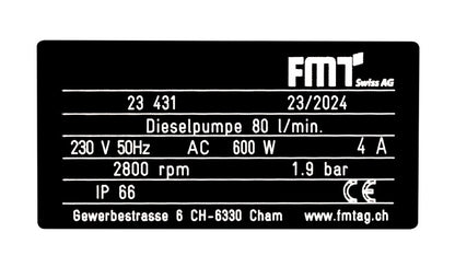 FMT Dieselpump 80 l/min 230V
