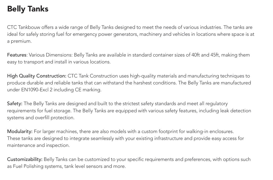 BellyTanks - Specialtillverkad containertank