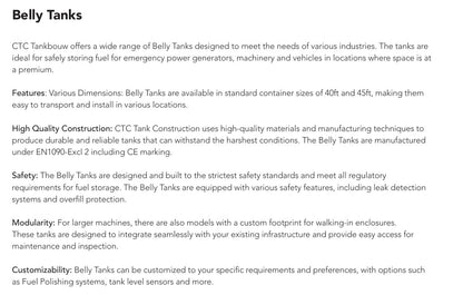BellyTanks - Specialtillverkad containertank