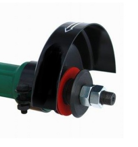 Skivskydd för rakslipmaskin