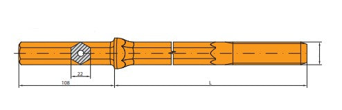 Halsstänger R25 - 22x108