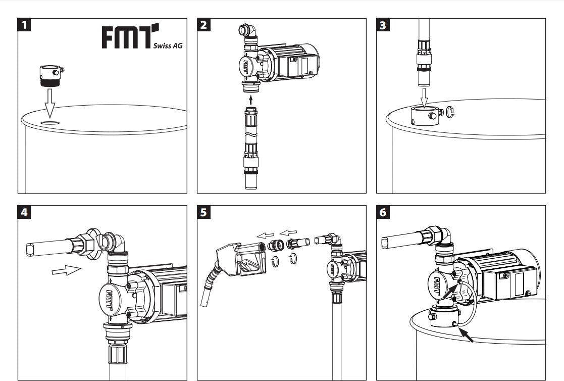 Pumpsats för diesel 230V med 2" fatfäste